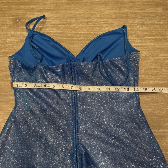 B Darlin Shimmering Evening Out Blue Dress - Picture 9 of 9